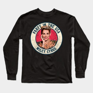 Retro Style Fan Art Design Party In The USA Long Sleeve T-Shirt